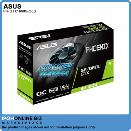 ASUS PHOENIX NVIDIA GeForce GTX 1660 SUPER OC Edition 6GB GDDR6 HDMI DVI DP Graphic Card - PH-GTX1660S-O6G ASUS PHOENIX NVIDIA GeForce GTX 1660 SUPER OC Edition 6GB GDDR6 HDMI DVI DP Graphic Card - PH-GTX1660S-O6G