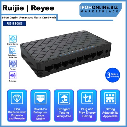Ruijie Reyee RG-ES08G 8-Port Gigabit Unmanaged Plastic Case Switch Ruijie Reyee RG-ES08G 8-Port Gigabit Unmanaged Plastic Case Switch