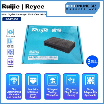Ruijie Reyee RG-ES08G 8-Port Gigabit Unmanaged Plastic Case Switch Ruijie Reyee RG-ES08G 8-Port Gigabit Unmanaged Plastic Case Switch