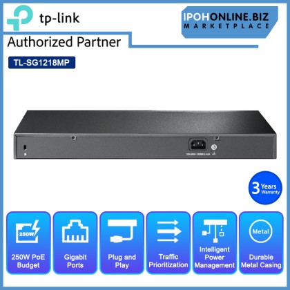 TP-Link TL-SG1218MP 18-Port Gigabit Rackmount Switch With 16-Port PoE+ TP-Link TL-SG1218MP 18-Port Gigabit Rackmount Switch With 16-Port PoE+