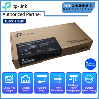 TP-Link TL-SG1218MP 18-Port Gigabit Rackmount Switch With 16-Port PoE+ TP-Link TL-SG1218MP 18-Port Gigabit Rackmount Switch With 16-Port PoE+