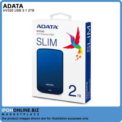 ADATA HV320 USB 3.1 2TB 2.5" Portable Slim 10.7mm External Hard Disk Drive ADATA HV320 USB 3.1 2TB 2.5" Portable Slim 10.7mm External Hard Disk Drive