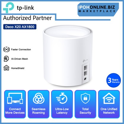 TP-Link Deco X20 1-Pack WiFi 6 AX1800 Gigabit Whole Home Mesh WiFi Wireless Router TP-Link Deco X20 1-Pack WiFi 6 AX1800 Gigabit Whole Home Mesh WiFi Wireless Router