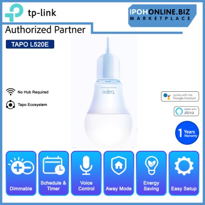 TP-Link Tapo L520E Smart WiFi E27 Daylight & Dimmable Light LED Bulb TP-Link Tapo L520E Smart WiFi E27 Daylight & Dimmable Light LED Bulb