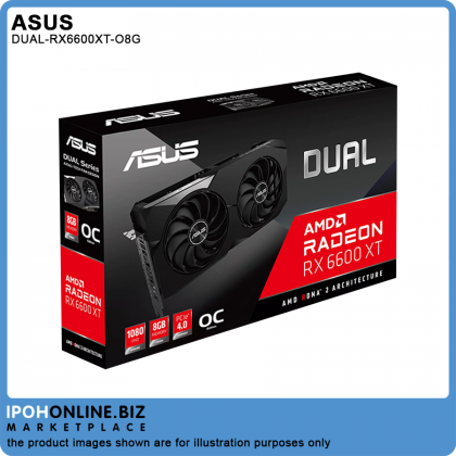 Asus Dual Radeon RX 6600 XT OC Edition 8GB GDDR6 HDMI DP Graphic Card - DUAL-RX6600XT-O8G