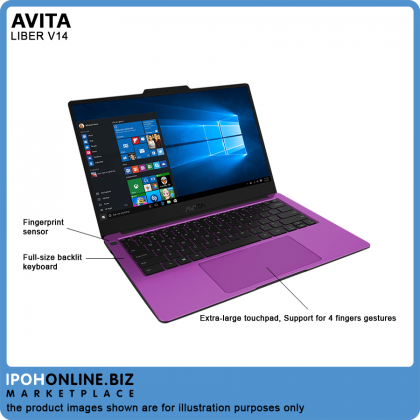 Avita Liber V14 Fingerprint Laptop (AMD R7-4700U/8GB/512GB SSD/W10H/FHD) - FOC Backpack + Mouse Avita Liber V14 Fingerprint Laptop (AMD R7-4700U/8GB/512GB SSD/W10H/FHD) - FOC Backpack + Mouse