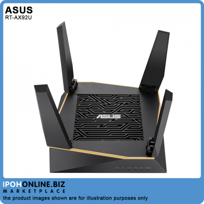 ASUS RT-AX92U AX6100 Tri-Band Smart WiFi 6 (802.11ax) Gaming Router with Ai Mesh & AiProtection Pro - 800Mbps ASUS RT-AX92U AX6100 Tri-Band Smart WiFi 6 (802.11ax) Gaming Router with Ai Mesh & AiProtection Pro - 800Mbps