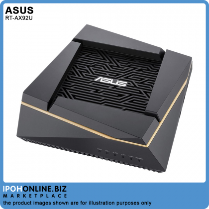 ASUS RT-AX92U AX6100 Tri-Band Smart WiFi 6 (802.11ax) Gaming Router with Ai Mesh & AiProtection Pro - 800Mbps ASUS RT-AX92U AX6100 Tri-Band Smart WiFi 6 (802.11ax) Gaming Router with Ai Mesh & AiProtection Pro - 800Mbps