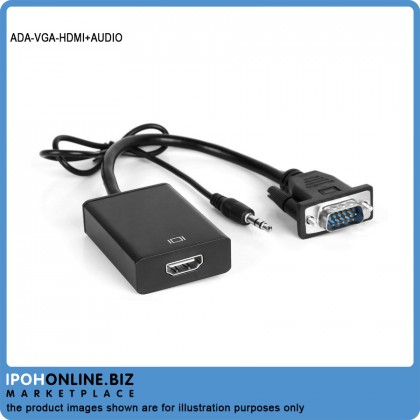 VGA Male To HDMI Output 1080P HD+ Audio TV AV HDTV Video Cable Converter Adapter VGA Male To HDMI Output 1080P HD+ Audio TV AV HDTV Video Cable Converter Adapter