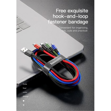 Baseus 4 in1 USB Cable IP+Micro USB+Type-C Ports Cable (1.2M)