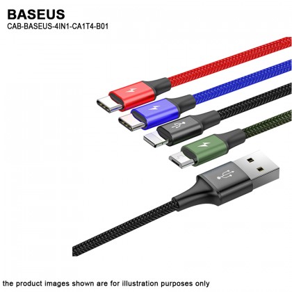 Baseus 4 in1 USB Cable IP+Micro USB+Type-C Ports Cable (1.2M)