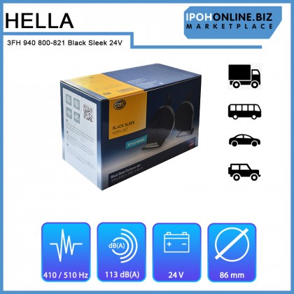 Hella 3FH 940 800-821 Black Sleek 24V Horn Set - 12 / 24PCS Hella 3FH 940 800-821 Black Sleek 24V Horn Set - 12 / 24PCS