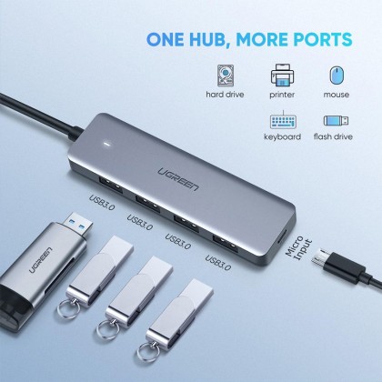UGREEN 4-Port USB3.0 Hub With USB-C Power Supply