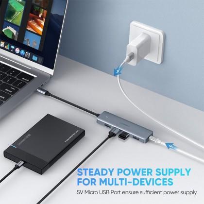 UGREEN 4-Port USB3.0 Hub With USB-C Power Supply