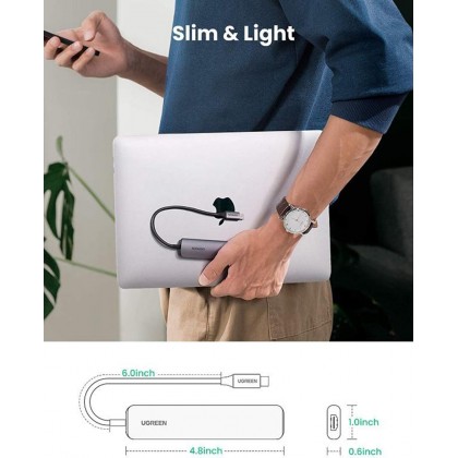 UGREEN USB-C To 4 x USB 3.0 + HDMI Multifunction Adapter