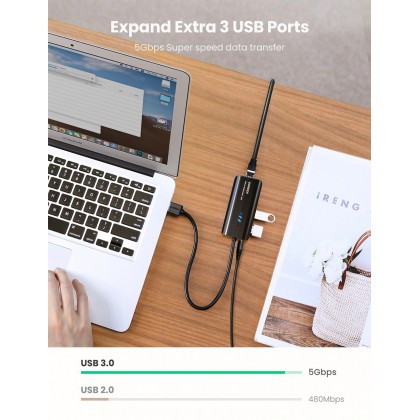 UGREEN USB 3.0 Hub with Gigabit Ethernet Adapter UGREEN USB 3.0 Hub with Gigabit Ethernet Adapter