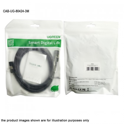 UGREEN CAT7 Shielded Round Braided Cable Modular Plugs 3M