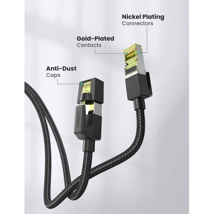 UGREEN CAT7 Shielded Round Braided Cable Modular Plugs 3M