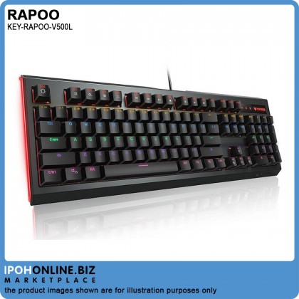 Rapoo V500L Backlit Mechanical Gaming Keyboard - Blue Switch Edition