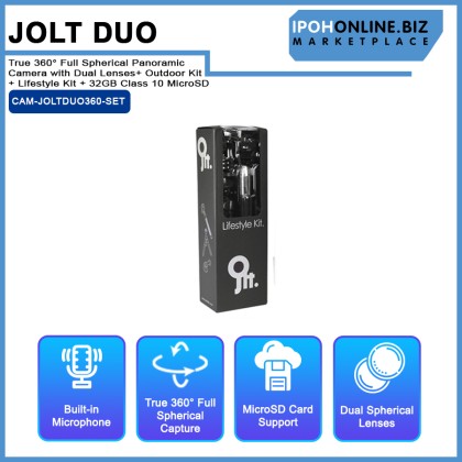 JOLT Duo - True 360° Full Spherical Panoramic Camera with Dual Lenses + Outdoor Kit + Lifestyle Kit + 32GB Class 10 MicroSD JOLT Duo - True 360° Full Spherical Panoramic Camera with Dual Lenses + Outdoor Kit + Lifestyle Kit + 32GB Class 10 MicroSD