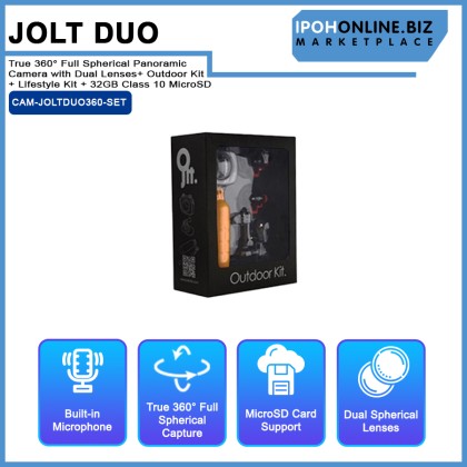 JOLT Duo - True 360° Full Spherical Panoramic Camera with Dual Lenses + Outdoor Kit + Lifestyle Kit + 32GB Class 10 MicroSD JOLT Duo - True 360° Full Spherical Panoramic Camera with Dual Lenses + Outdoor Kit + Lifestyle Kit + 32GB Class 10 MicroSD