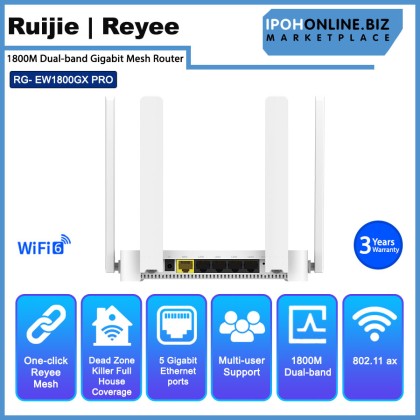 Ruijie Reyee RG-EW1800GX Pro AX1800 Wifi 6 1800M Dual-Band Gigabit Mesh Router