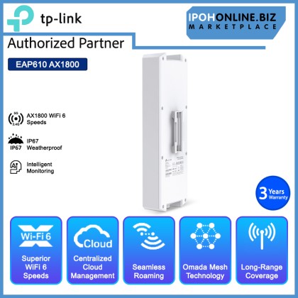 TP-Link Omada EAP610-Outdoor AX1800 Indoor/Outdoor Wi-Fi 6 Access Point