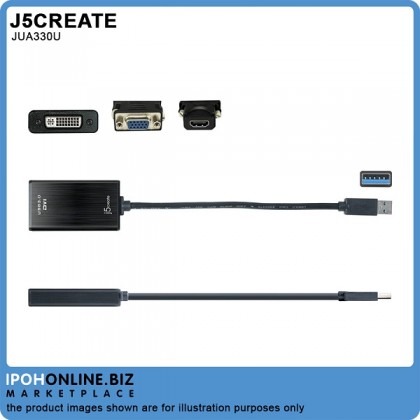 J5Create JUA330U DVI/HDMI/VGA Converter USB3.0 Display Adapter J5Create JUA330U DVI/HDMI/VGA Converter USB3.0 Display Adapter