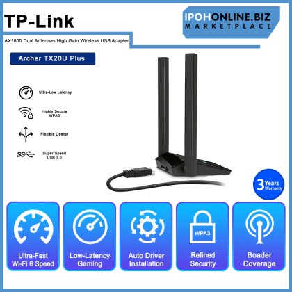 TP-LINK Archer TX20U Plus AX1800 Dual Antennas High Gain WIFI 6 Wireless USB Adapter TP-LINK Archer TX20U Plus AX1800 Dual Antennas High Gain WIFI 6 Wireless USB Adapter