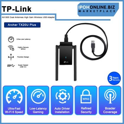 TP-LINK Archer TX20U Plus AX1800 Dual Antennas High Gain WIFI 6 Wireless USB Adapter TP-LINK Archer TX20U Plus AX1800 Dual Antennas High Gain WIFI 6 Wireless USB Adapter