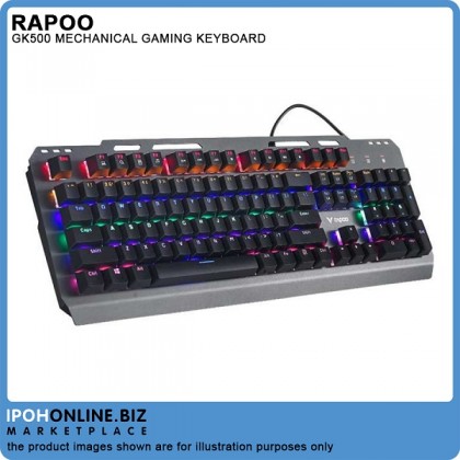 RAPOO GK500 RGB Backlit Mechanical Gaming Keyboard - Blue Switch Edition RAPOO GK500 RGB Backlit Mechanical Gaming Keyboard - Blue Switch Edition
