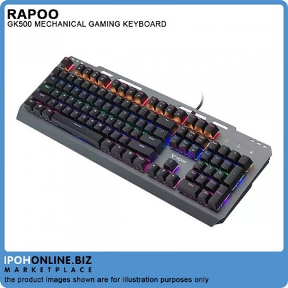 RAPOO GK500 RGB Backlit Mechanical Gaming Keyboard - Blue Switch Edition RAPOO GK500 RGB Backlit Mechanical Gaming Keyboard - Blue Switch Edition