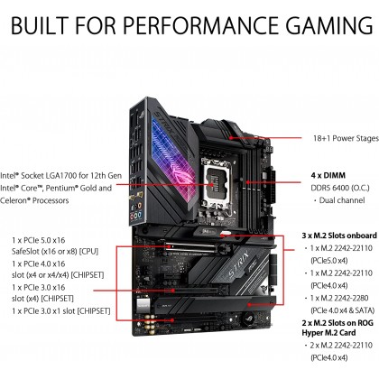 ASUS ROG Strix Z690-E Gaming WiFi 6E LGA 1700 Intel 12th Gen ATX Gaming Motherboard ASUS ROG Strix Z690-E Gaming WiFi 6E LGA 1700 Intel 12th Gen ATX Gaming Motherboard