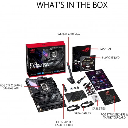 ASUS ROG Strix Z690-E Gaming WiFi 6E LGA 1700 Intel 12th Gen ATX Gaming Motherboard ASUS ROG Strix Z690-E Gaming WiFi 6E LGA 1700 Intel 12th Gen ATX Gaming Motherboard