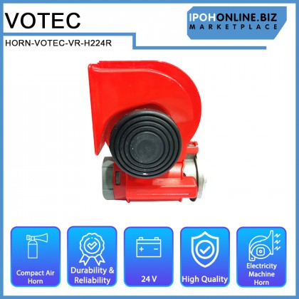 VOTEC VR-H224R Nautilus Red 24V Compact Twin Tone Air Horn Stebel Style For Vehicle Cars Motorcycle Trucks Busses VOTEC VR-H224R Nautilus Red 24V Compact Twin Tone Air Horn Stebel Style For Vehicle Cars Motorcycle Trucks Busses
