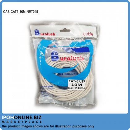 Burnlush Network Patch Cord Cat6 RJ45 Ethernet LAN Cable - 10M Burnlush Network Patch Cord Cat6 RJ45 Ethernet LAN Cable - 10M