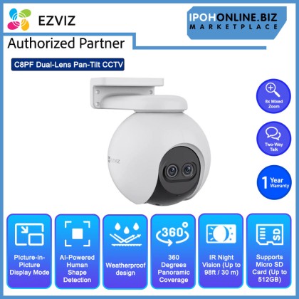 EZVIZ C8PF 2MP Pan/Tilt/Zoom 8x Mixed Zoom AI-Powered Person Detection Wireless Outdoor CCTV CAMERA