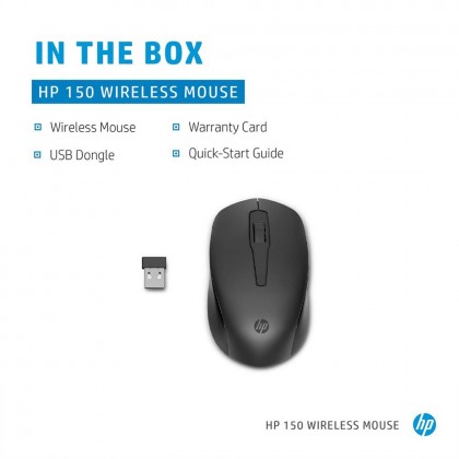 HP 150 2.4GHZ 1600DPI Ergonomic Wireless Mouse HP 150 2.4GHZ 1600DPI Ergonomic Wireless Mouse