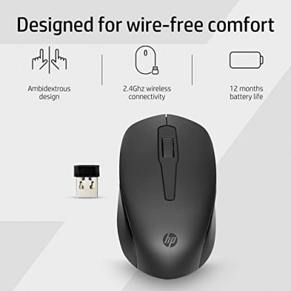 HP 150 2.4GHZ 1600DPI Ergonomic Wireless Mouse HP 150 2.4GHZ 1600DPI Ergonomic Wireless Mouse