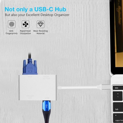 USB-Type C To VGA DVI HDMI & USB Adapter 4 IN 1 USB-Type C To VGA DVI HDMI & USB Adapter 4 IN 1