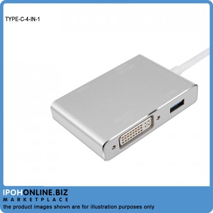 USB-Type C To VGA DVI HDMI & USB Adapter 4 IN 1 USB-Type C To VGA DVI HDMI & USB Adapter 4 IN 1