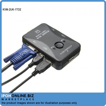 2 Port USB VGA KVM Switch Box For Mouse Keyboard Monitor Sharing Computer 2 Port USB VGA KVM Switch Box For Mouse Keyboard Monitor Sharing Computer