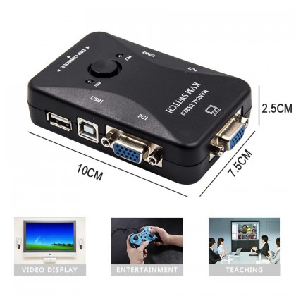 2 Port USB VGA KVM Switch Box For Mouse Keyboard Monitor Sharing Computer 2 Port USB VGA KVM Switch Box For Mouse Keyboard Monitor Sharing Computer