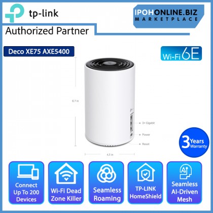 TP-LINK Deco XE75 AXE5400 Tri-Band Mesh Wi-Fi 6E System - 2 Pack TP-LINK Deco XE75 AXE5400 Tri-Band Mesh Wi-Fi 6E System - 2 Pack