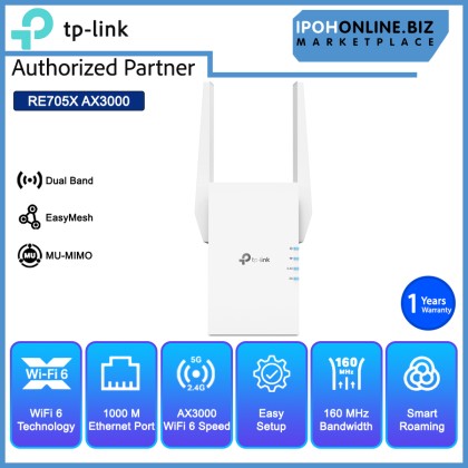 TP-Link TL-RE705X AX3000 Dual Band Wi-Fi 6 Range Extender TP-Link TL-RE705X AX3000 Dual Band Wi-Fi 6 Range Extender
