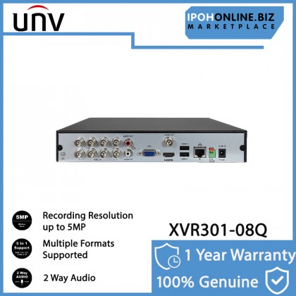 UNIVIEW XVR301-08Q 8CH 4K H.265 Network Video Recorder