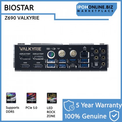 BIOSTAR Z690 VALKYRIE INTEL M.2/DP/HDMI/4DIMM DDR5/12th Generation/LGA 1700 ATX Motherboard
