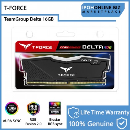 TEAM T-FORCE Delta RGB Black 16GB DDR4 3200 PC4 25600 UDIMM Desktop Gaming RAM TEAM T-FORCE Delta RGB Black 16GB DDR4 3200 PC4 25600 UDIMM Desktop Gaming RAM