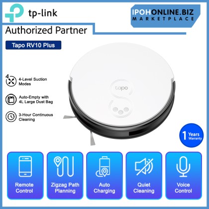 TP-Link Tapo RV10 Plus Smart Auto Empty Dock Robot Vacuum Cleaner & Wet/Dry Mopping Sweeping Capacity 4L Large Dust Bag TP-Link Tapo RV10 Plus Smart Auto Empty Dock Robot Vacuum Cleaner & Wet/Dry Mopping Sweeping Capacity 4L Large Dust Bag