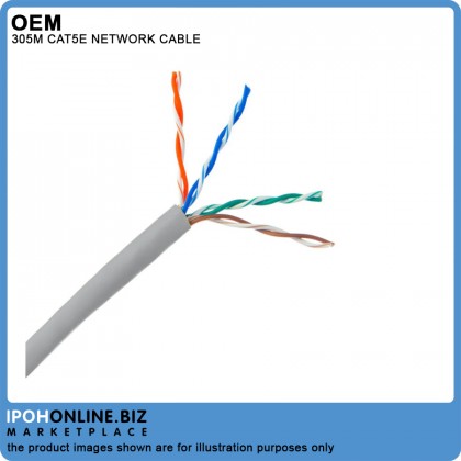 OEM Cat 5e Enhanced UTP Network Cable (Grey) - 305m 1 Box OEM Cat 5e Enhanced UTP Network Cable (Grey) - 305m 1 Box